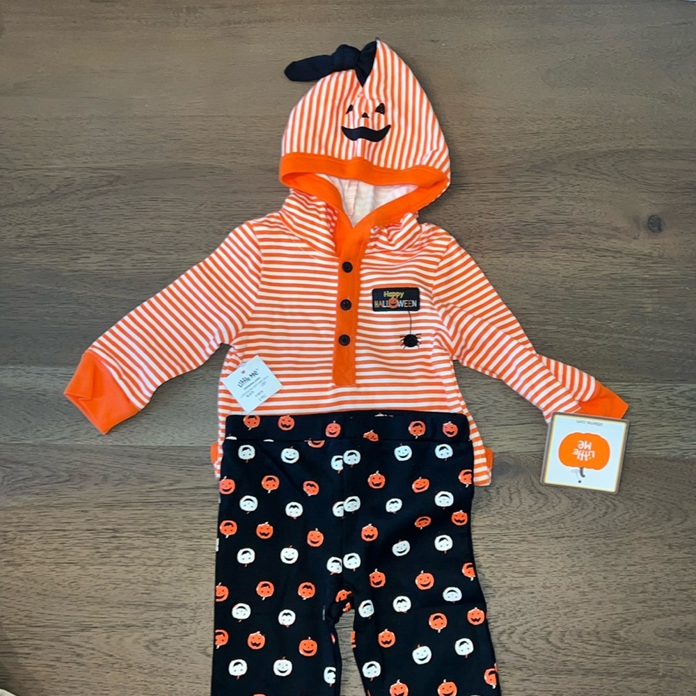 Little Me Halloween Hooded Bodysuit & Pants 6 months